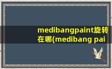 medibangpaint旋转在哪(medibang paint怎样旋转图案)